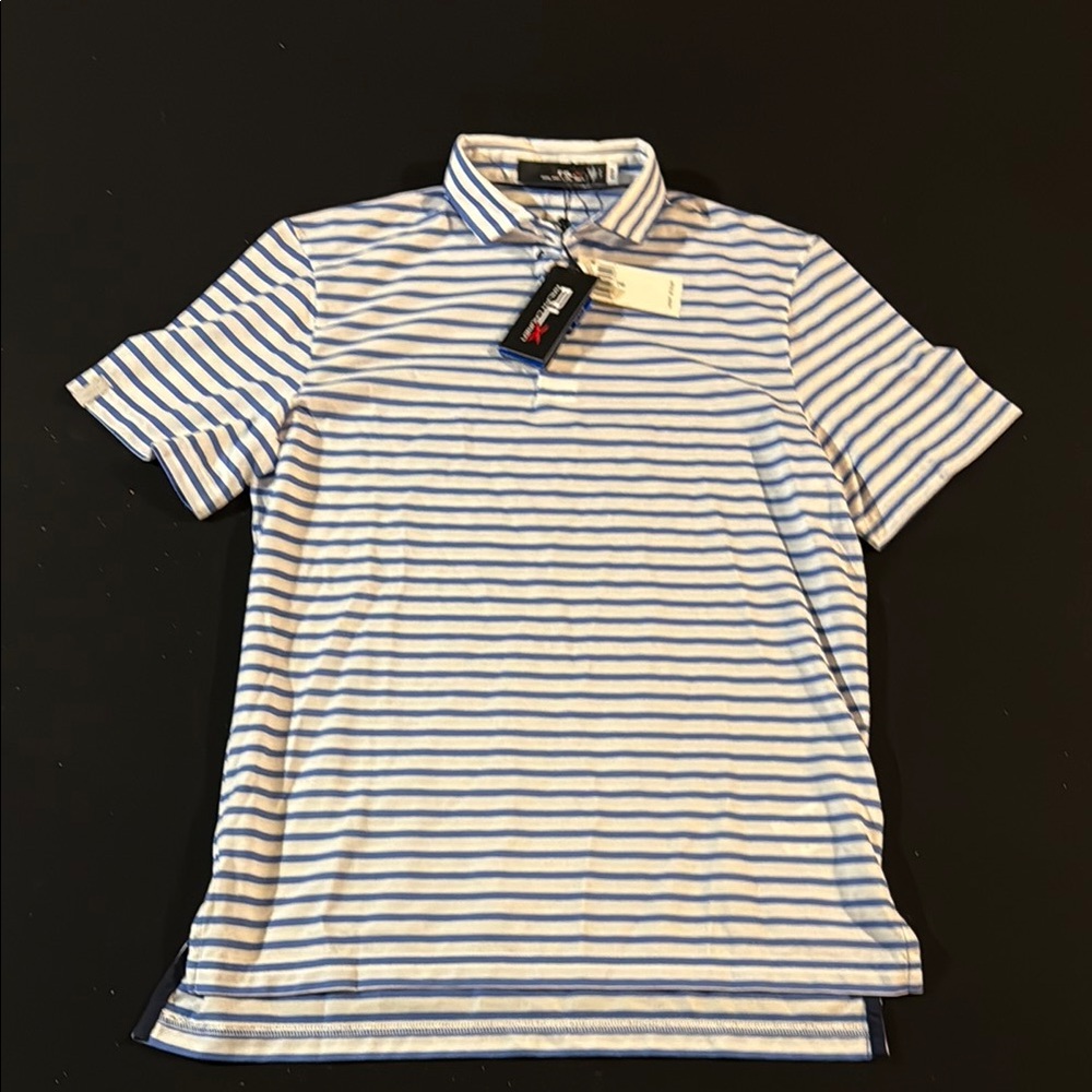 Striped Blue & White Polo Shirt by PGA Tour
